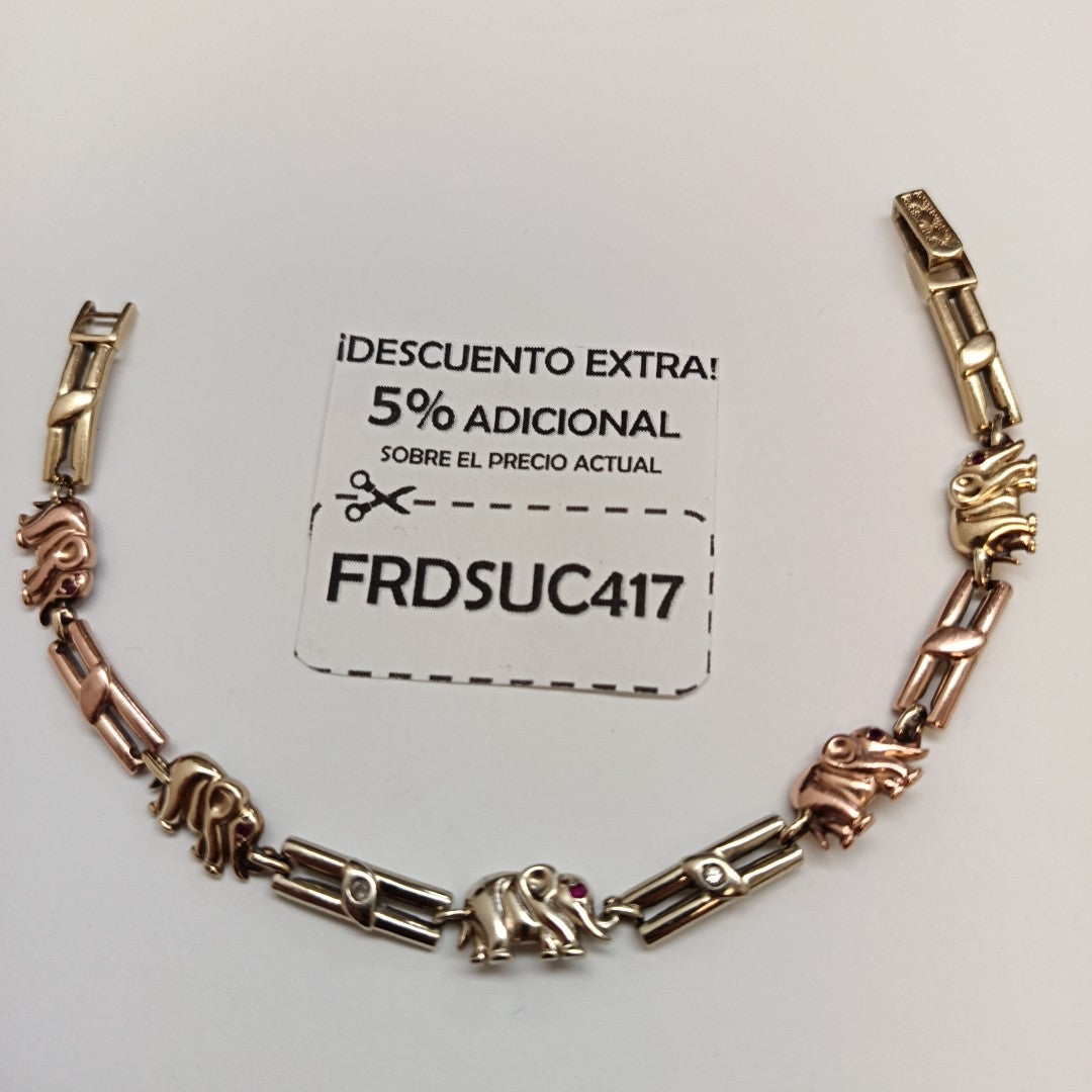 PULSERA ORO COMBINADO 14 K 12.5 GRMS (SEMINUEVO)