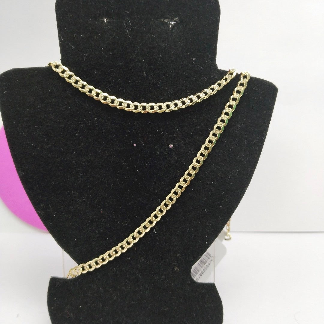 CADENA BARBADA DIAMANTADA 11.21GR 55 CM 14K (NUEVO)