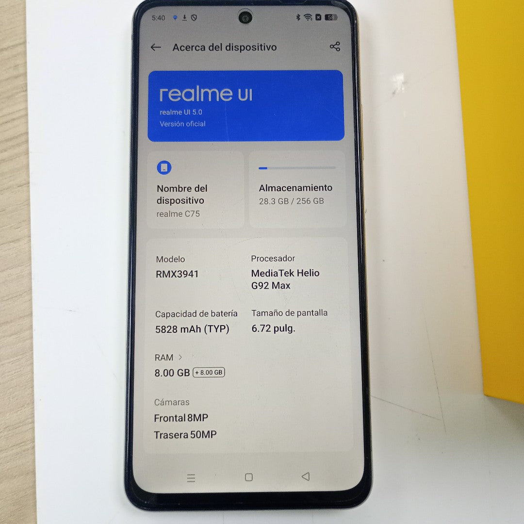 CELULAR REALME C75 RMX3941 (2025) 256 GB 8 GB RAM (SEMINUEVO)