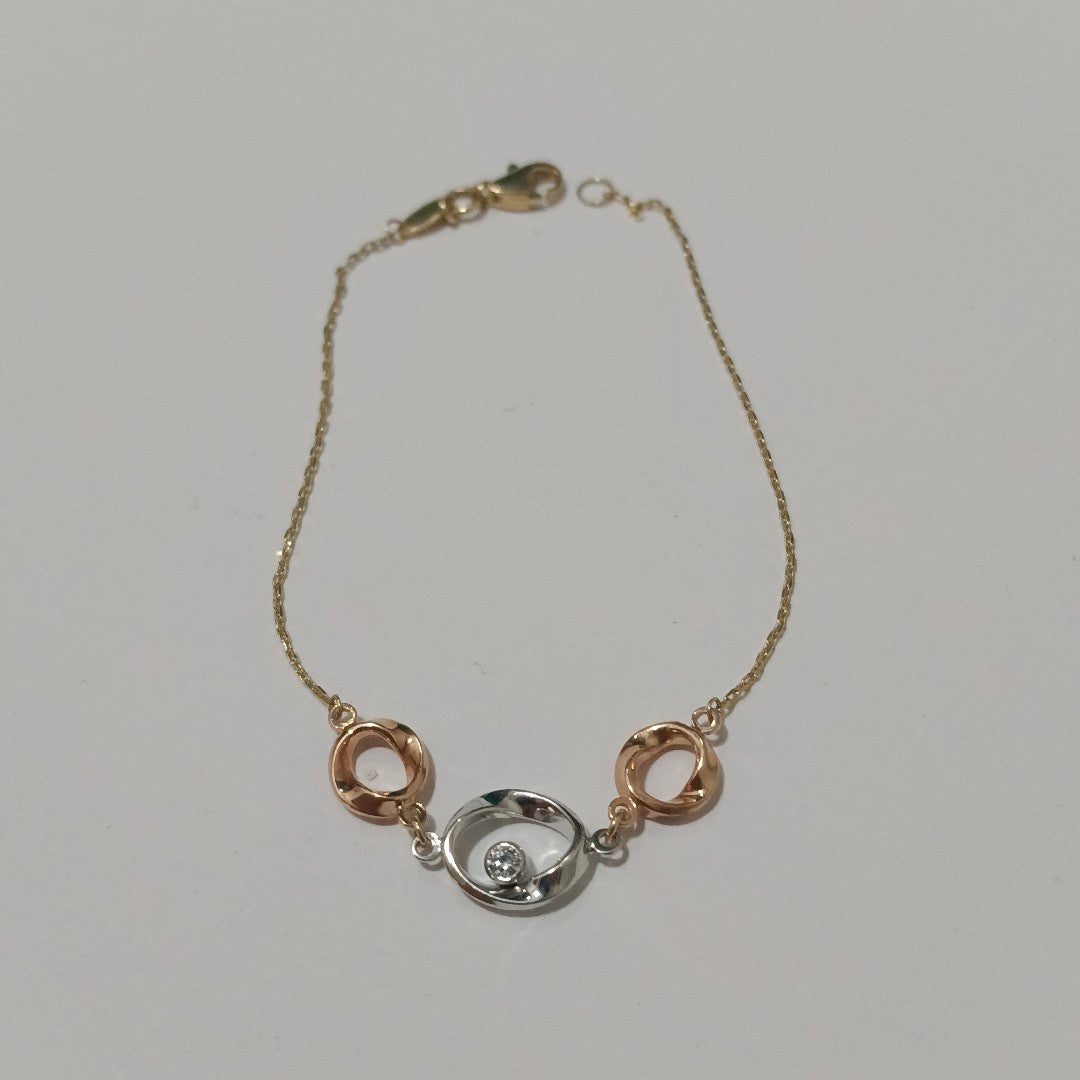 PULSERA ORO COMBINADO 14 K 2,00 GRMS (SEMINUEVO)