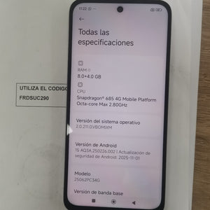 CELULAR XIAOMI M7 25062PC34G (2025) 256 GB 8 GB RAM (SEMINUEVO)