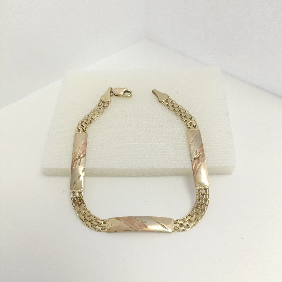 PULSERA ORO COMBINADO 10 K 4.4 GRMS (SEMINUEVO)
