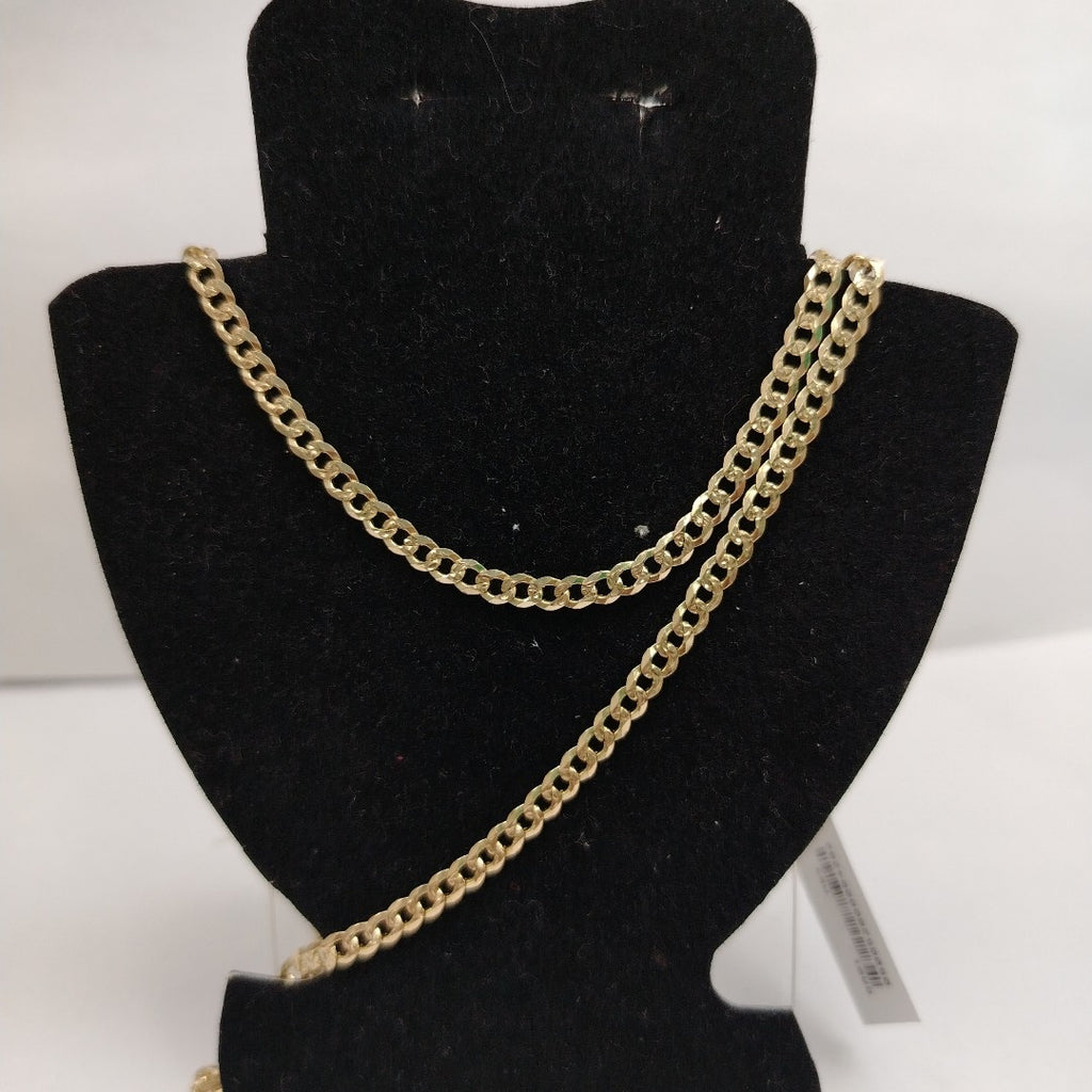 CADENA BARBADA DIAMANTADA 12.31GR 60 CM 14K (NUEVO)