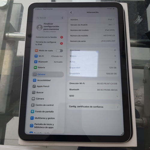 TABLETA APPLE IPAD A16 A3354 (2025) 128 GB 6 GB RAM (SEMINUEVO)