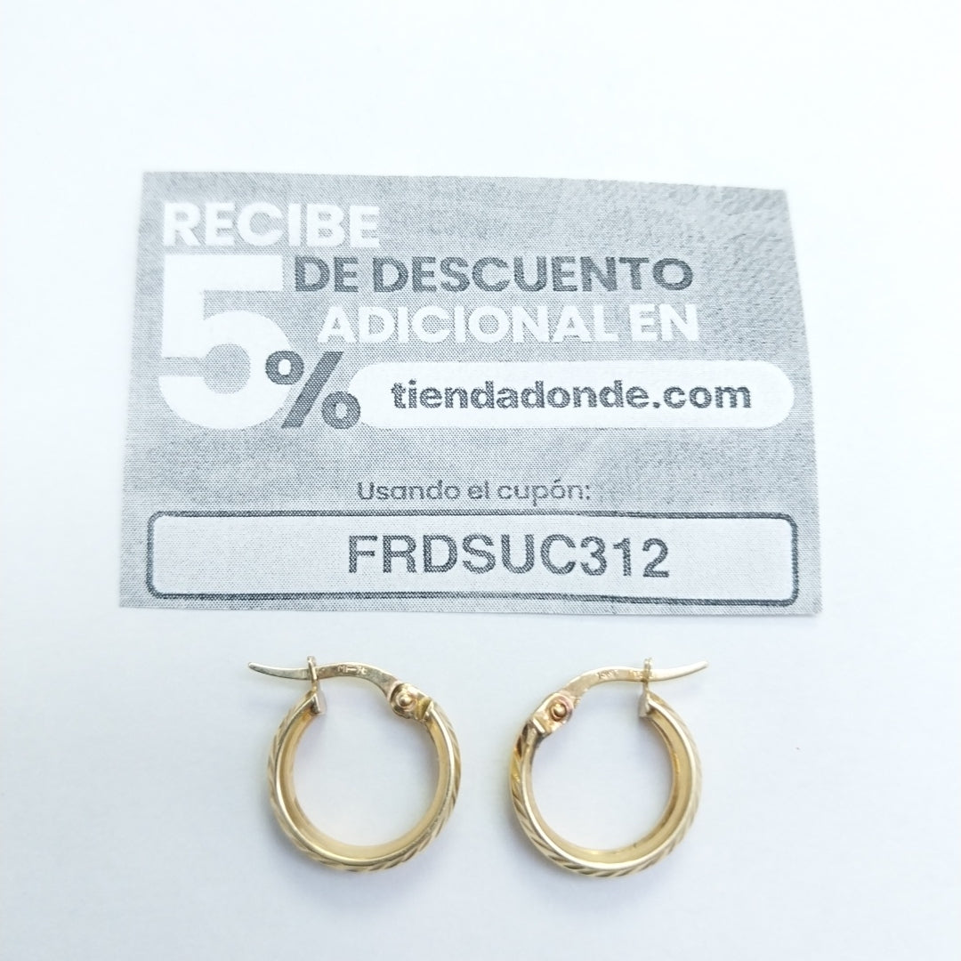 ARRACADAS PAR ORO 12 K 1.2 GRMS (SEMINUEVO)