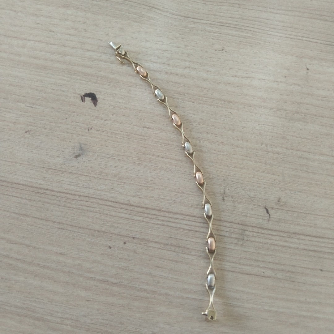 PULSERA ORO COMBINADO 14 K 8,40 GRMS (SEMINUEVO)
