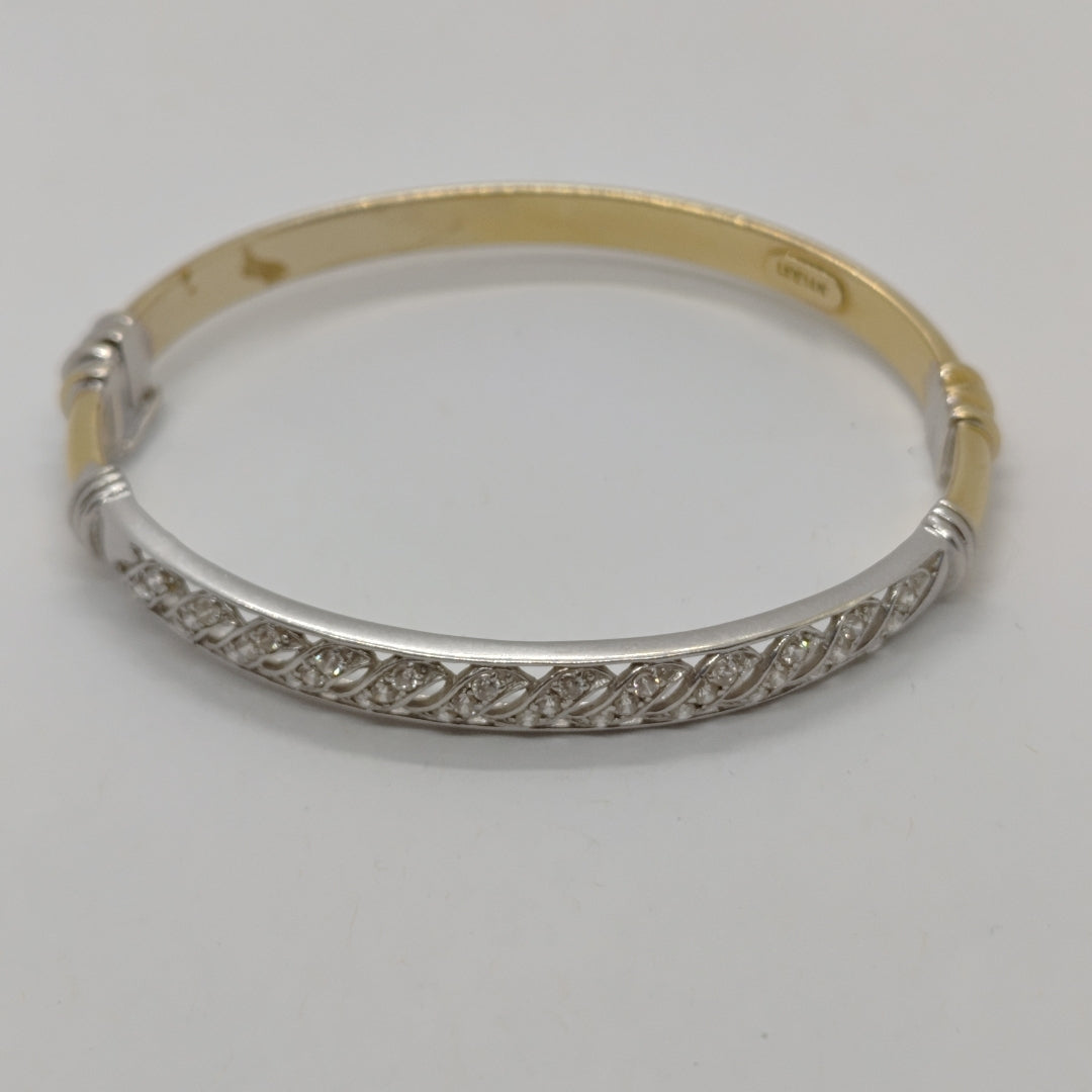PULSERA RIGIDA ORO,ORO BLANCO 14 K 13,30 GRMS (SEMINUEVO)