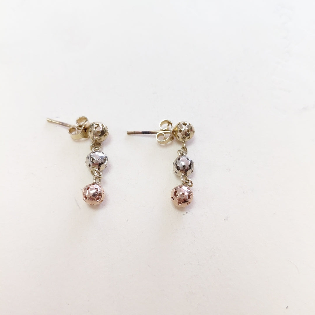 ARETES PAR ORO COMBINADO 10 K 1,80 GRMS (SEMINUEVO)