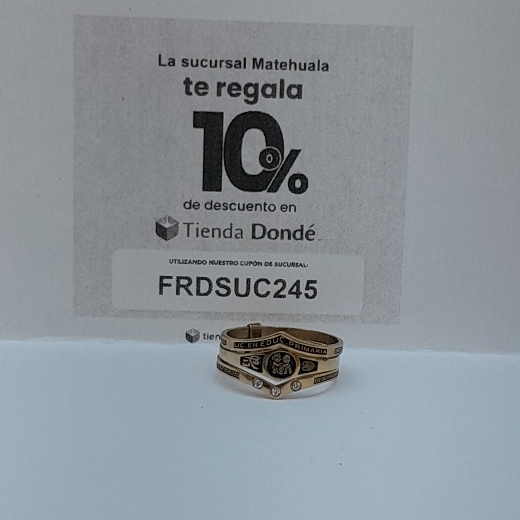 ANILLO DE GRADUACIÓN ORO 8 K 2.8 GRMS (SEMINUEVO)
