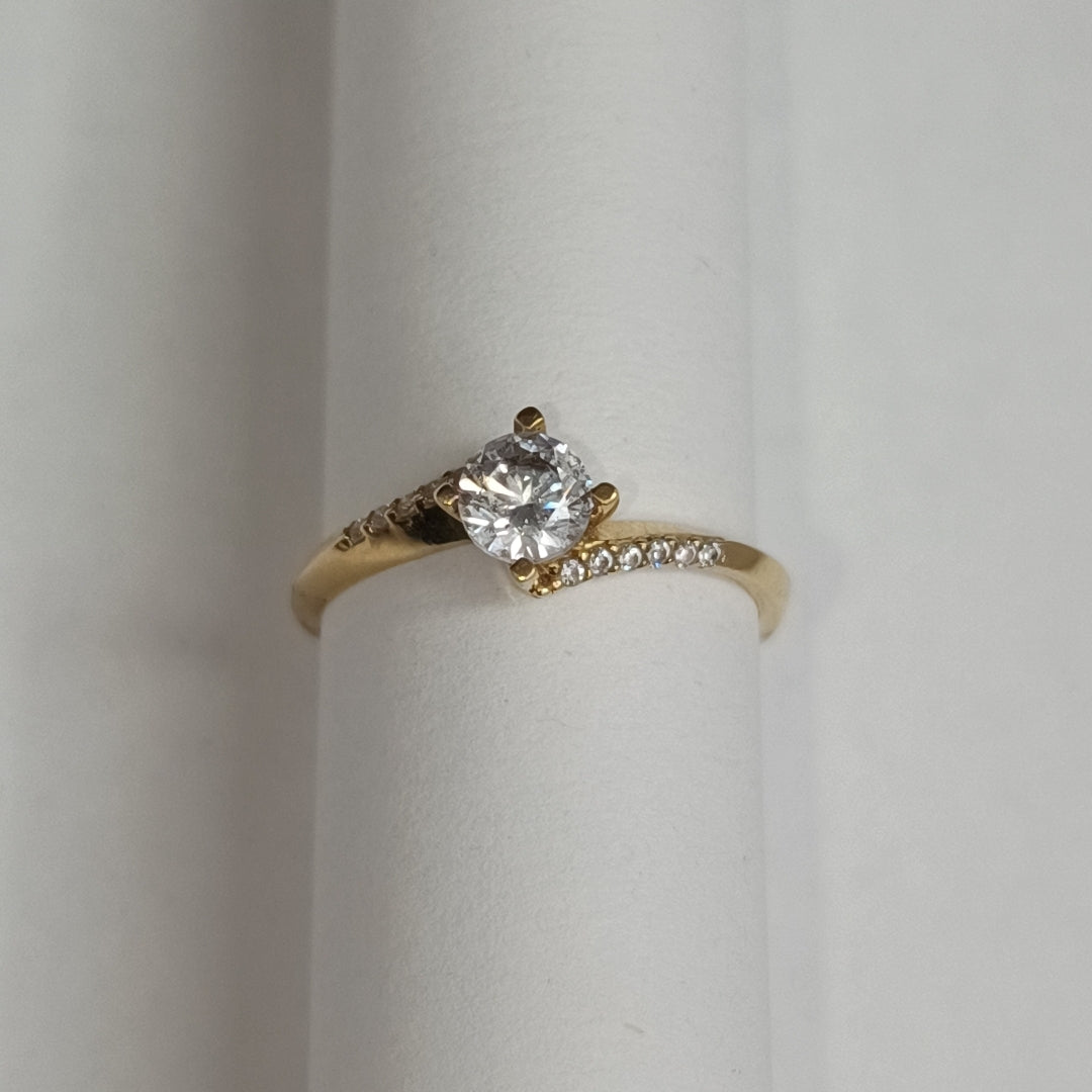 K1 1,80 GRMS 14 K ESPECIFICACIONES COMPLEMENTARIAS SOLITARIO CON SINTÉTICOS BLAN (SEMINUEVO)