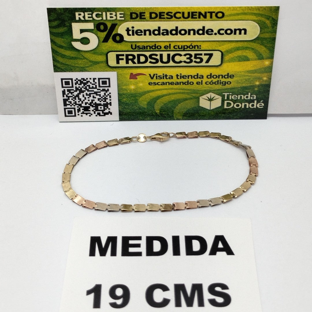 PULSERA ORO, ORO MUY BAJO, ORO COMBINADO 10 K 3.3 GRMS (SEMINUEVO)