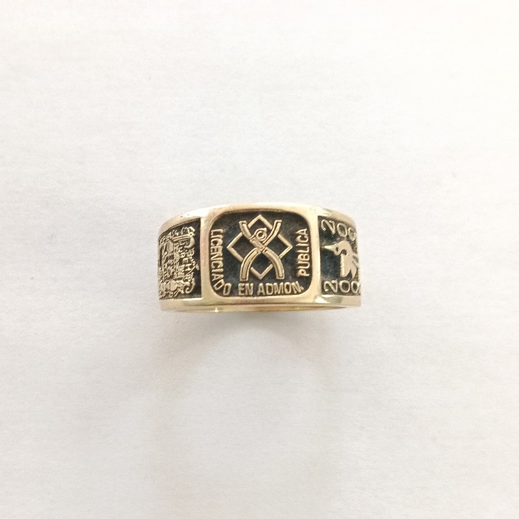 ANILLO DE GRADUACIÓN ORO 10 K 11.8 GRMS (SEMINUEVO)