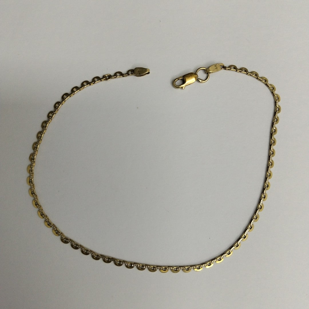 K1 2,20 GRMS 14 K ESPECIFICACIONES COMPLEMENTARIAS PULSERA TEJIDO ESPECIAL BROCH (SEMINUEVO)