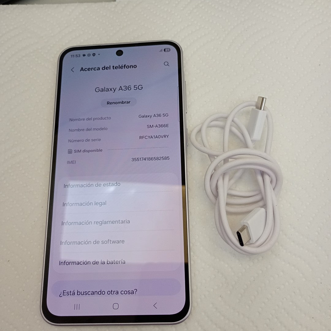 CELULAR SAMSUNG GALAXY A36 5G SM-A366E (2025) 128 GB 6 GB RAM (SEMINUEVO)