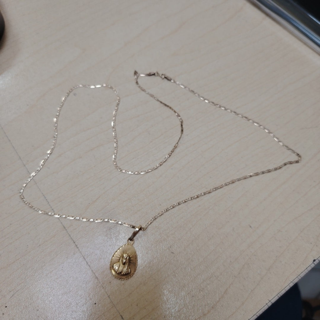 CADENA, MEDALLA RELIGIOSA ORO 8 K 3.6 GRMS (SEMINUEVO)