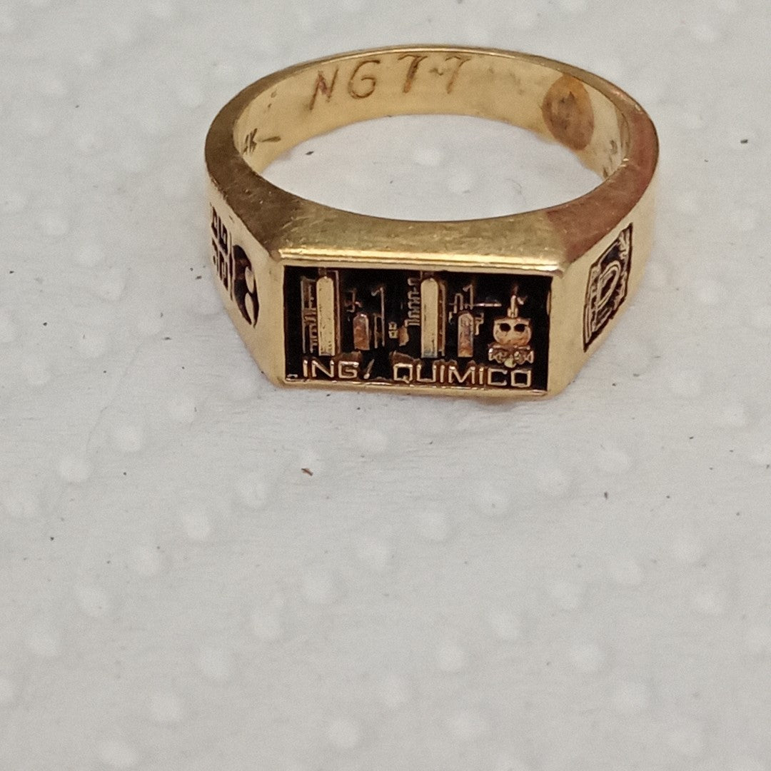 ANILLO DE GRADUACIÓN ORO 14 K 7,90 GRMS (SEMINUEVO)