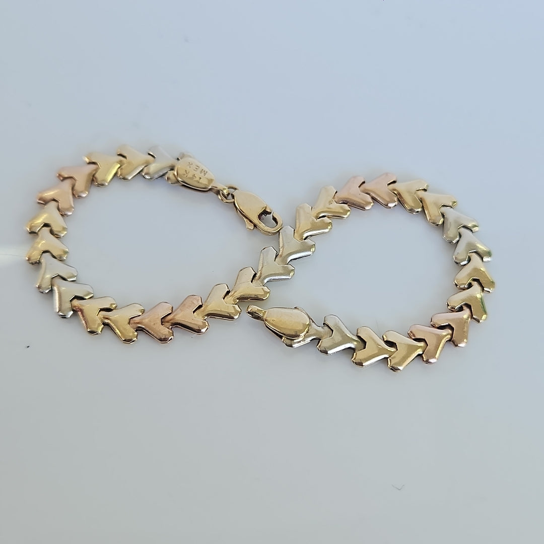 PULSERA ORO COMBINADO 14 K 7,60 GRMS (SEMINUEVO)