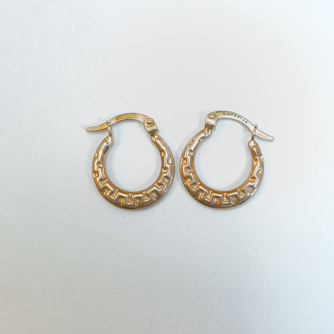 ARRACADAS PAR ORO, RODIADO 14 K 1.2 GRMS (SEMINUEVO)