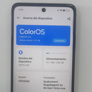 CELULAR OPPO  A40 CPH2669 (2024) 256 GB 4 GB RAM (SEMINUEVO)