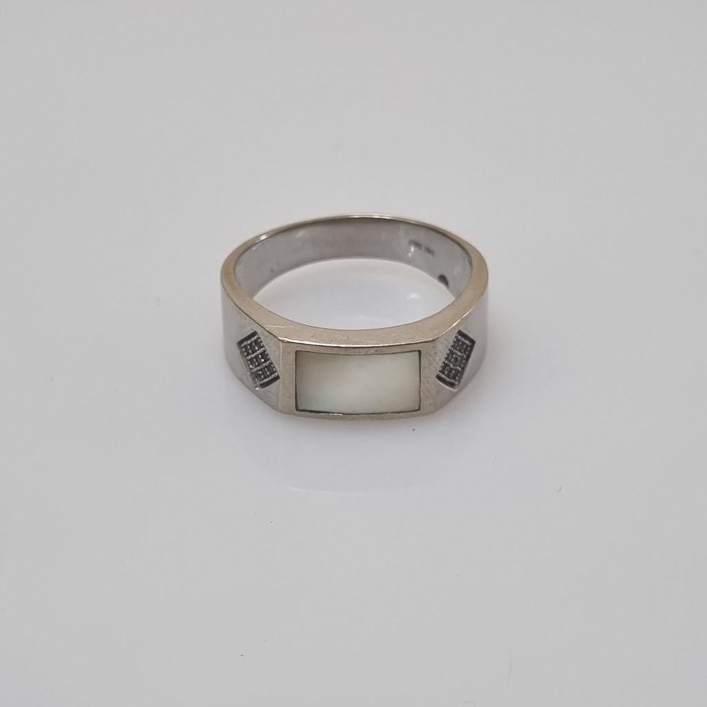 ANILLO ORO, ORO BLANCO 14 K 6.6 GRMS (SEMINUEVO)