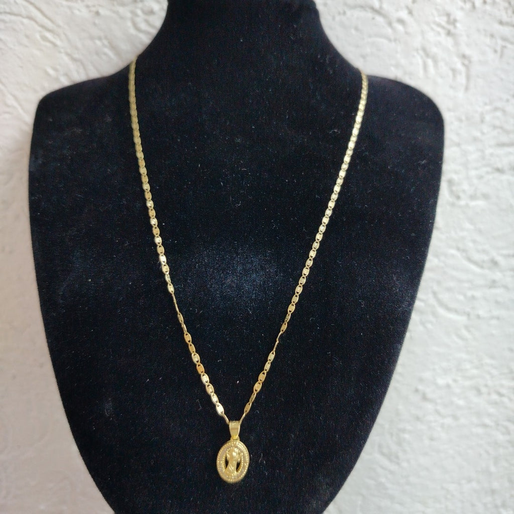 CADENA, MEDALLA RELIGIOSA ORO 10 K 2 GRMS (SEMINUEVO)
