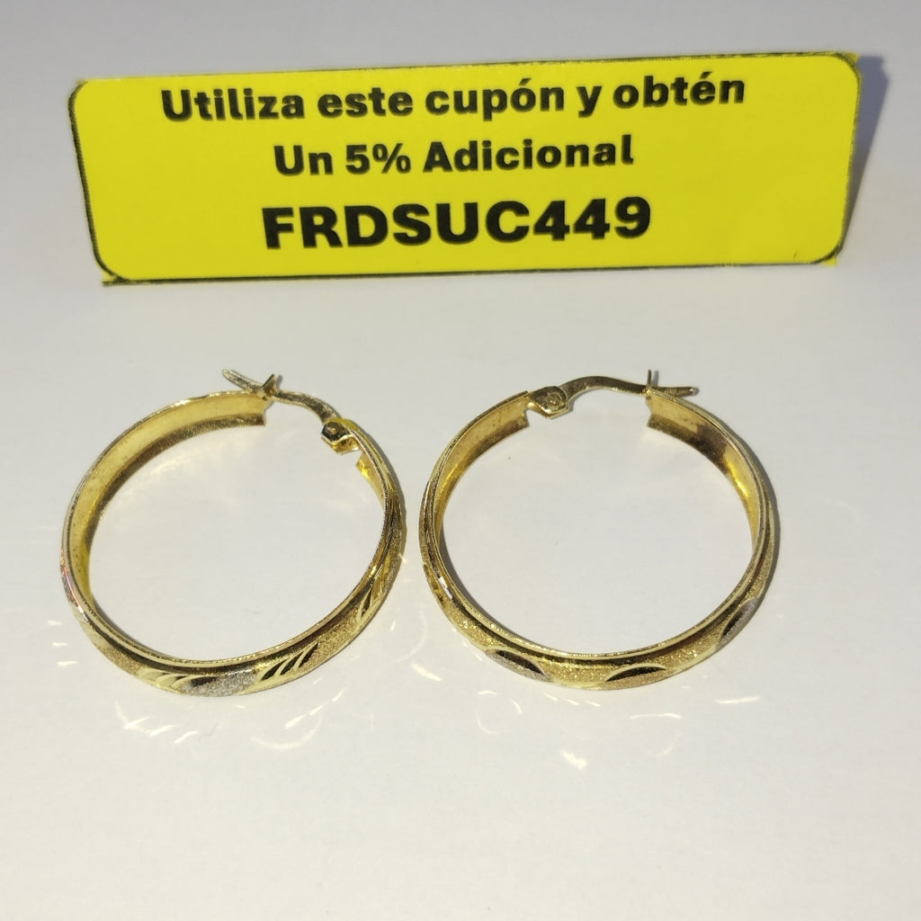 ARRACADAS PAR ORO,ORO COMBINADO 14 K 4,00 GRMS (SEMINUEVO)