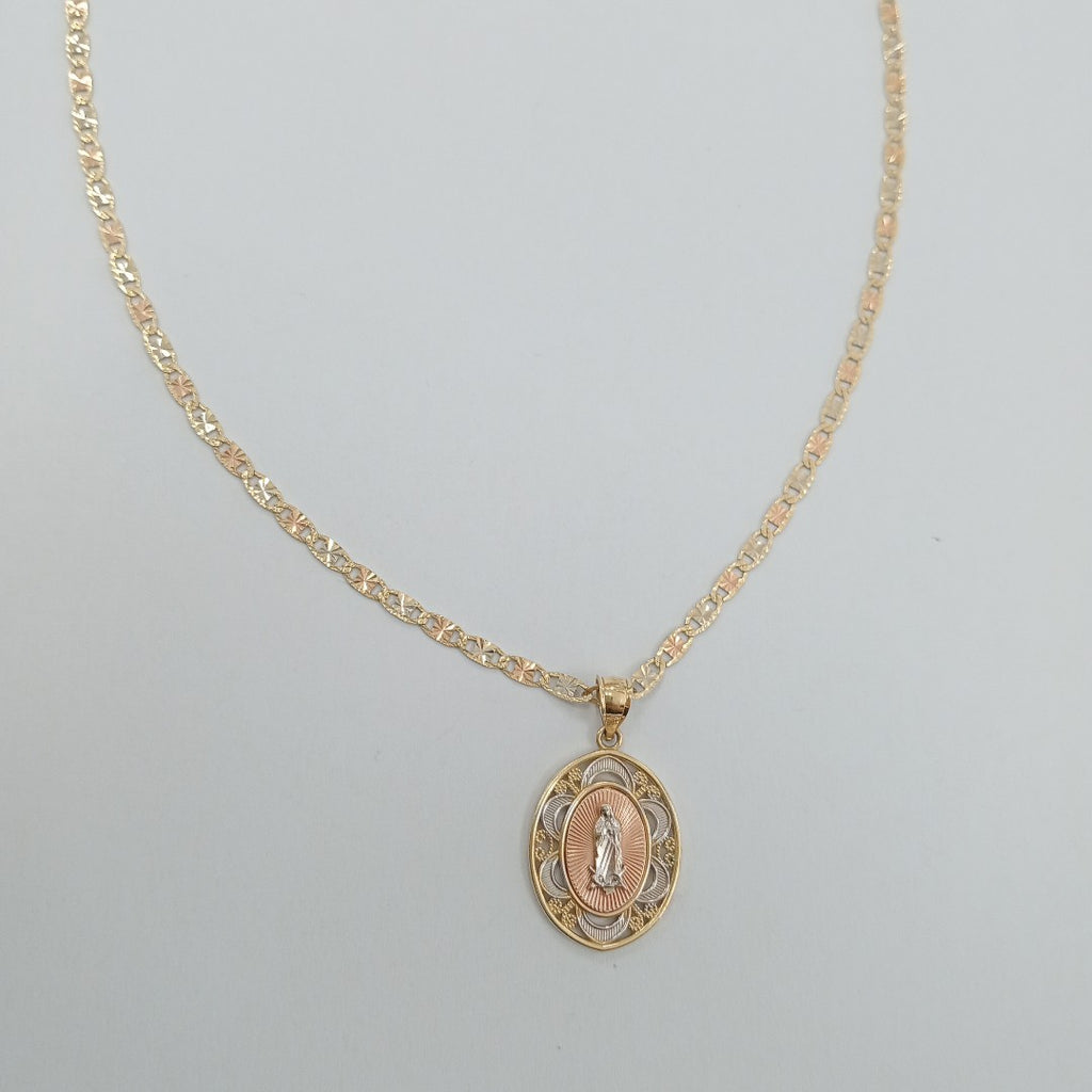 CADENA, MEDALLA RELIGIOSA ORO 14 K 6.2 GRMS (SEMINUEVO)