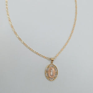 CADENA, MEDALLA RELIGIOSA ORO 14 K 6.2 GRMS (SEMINUEVO)