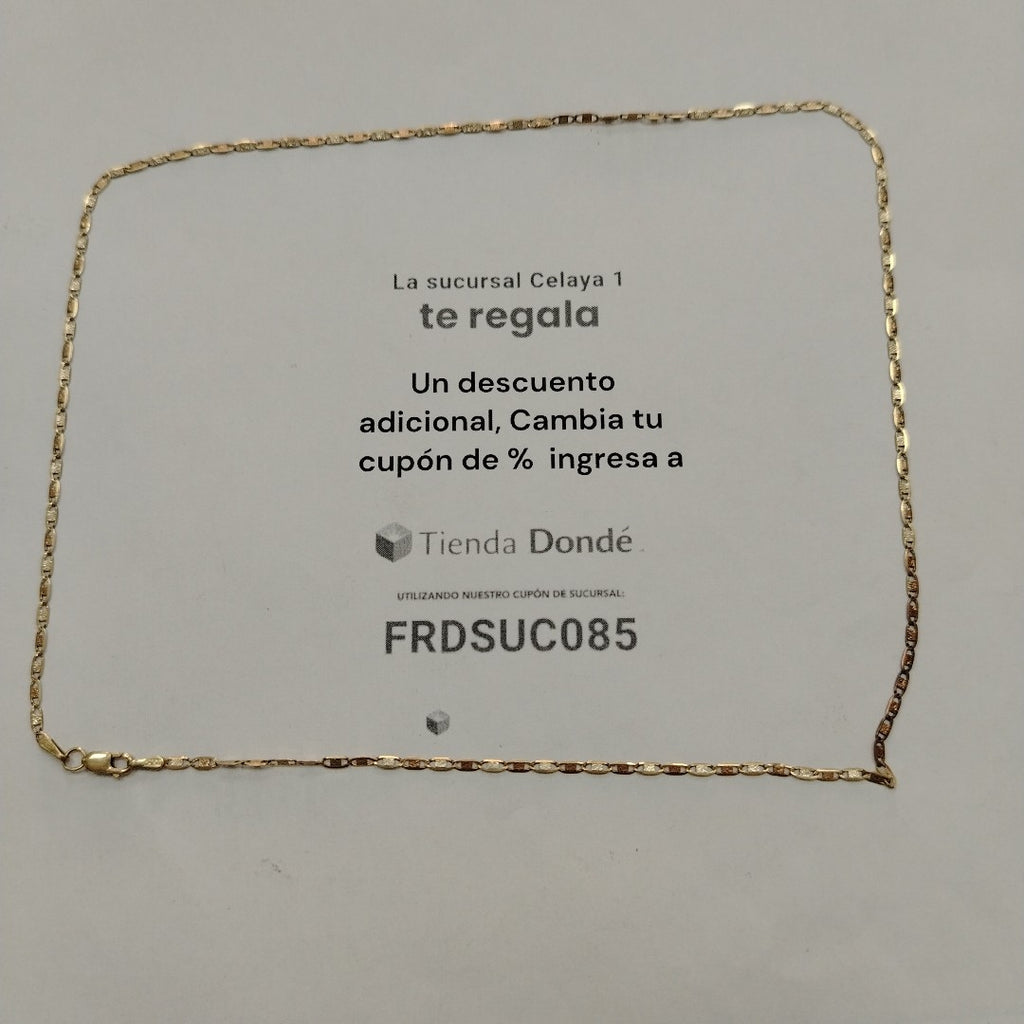 CADENA ORO, ORO COMBINADO 14 K 3 GRMS (SEMINUEVO)