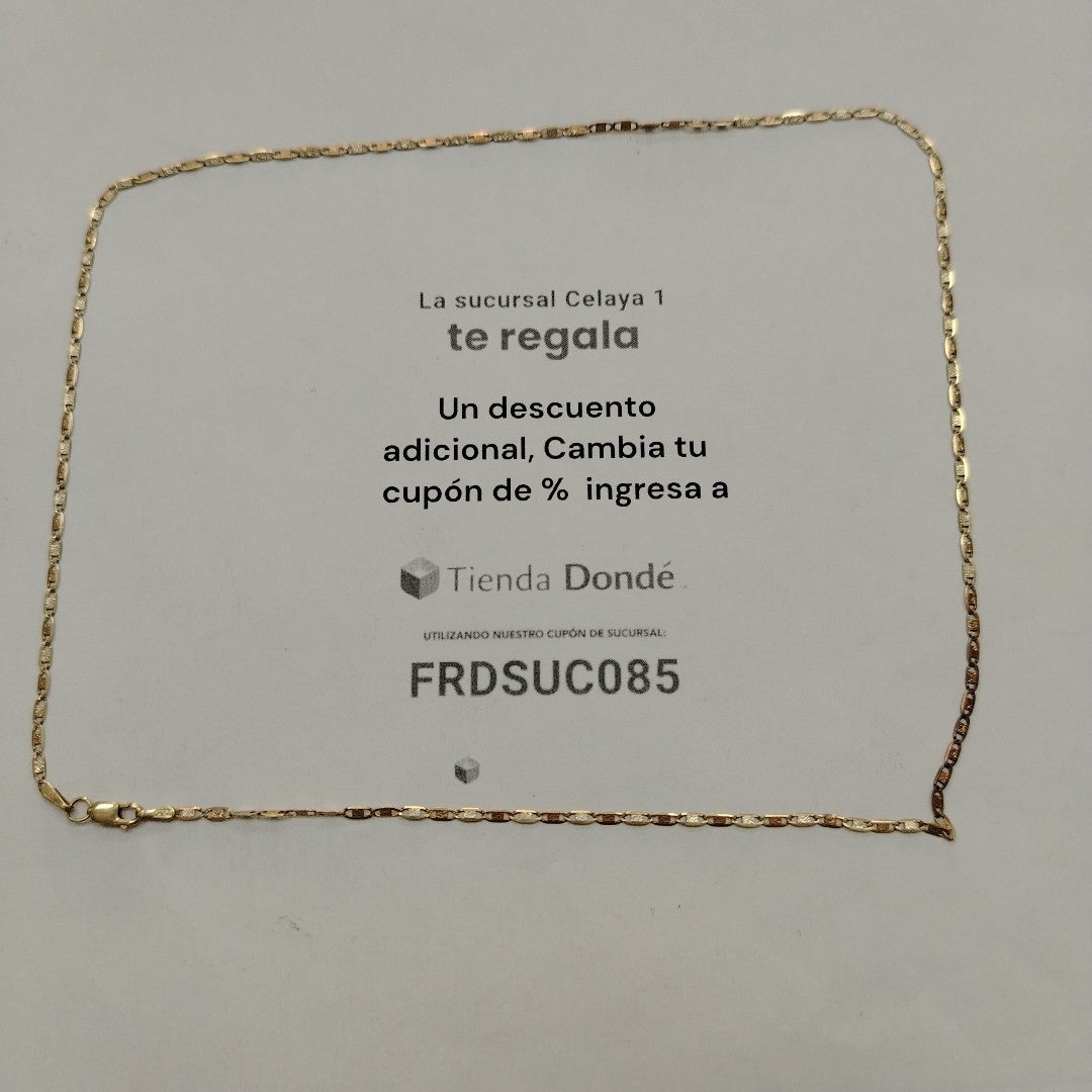 CADENA ORO, ORO COMBINADO 14 K 3 GRMS (SEMINUEVO)