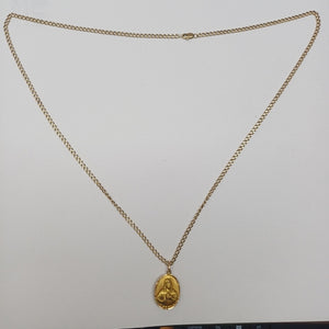 CADENA, MEDALLA RELIGIOSA ORO 10 K 8.9 GRMS (SEMINUEVO)
