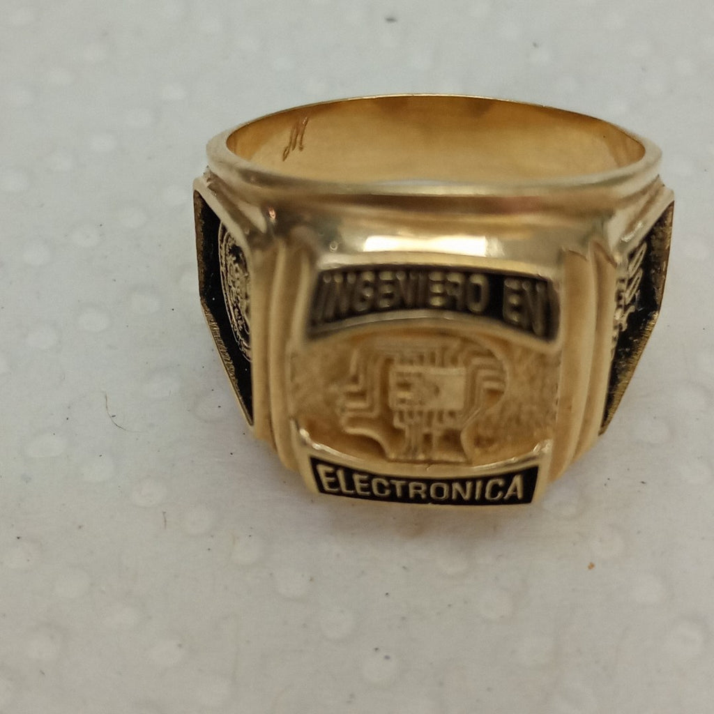 ANILLO DE GRADUACIÓN ORO 10 K 9.5 GRMS (SEMINUEVO)