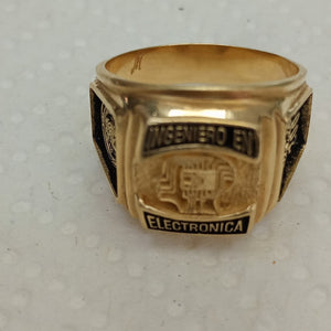 ANILLO DE GRADUACIÓN ORO 10 K 9.5 GRMS (SEMINUEVO)