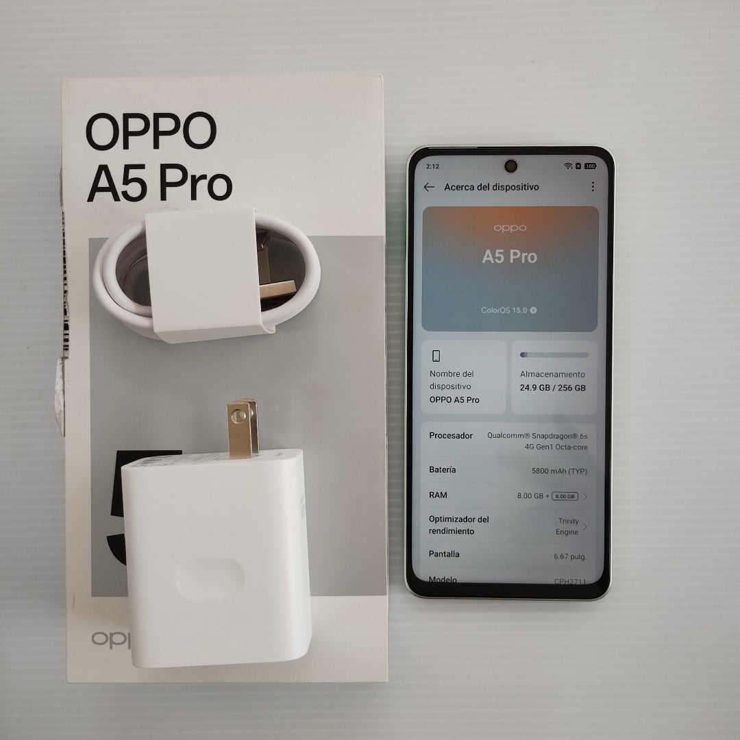 CELULAR OPPO  A5 PRO CPH2711 (2025) 256 GB 8 GB RAM (SEMINUEVO)