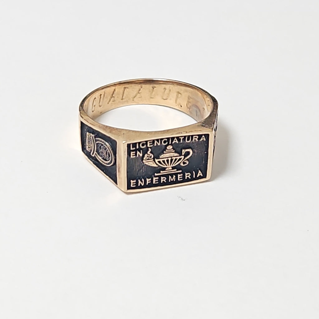 ANILLO DE GRADUACIÓN ORO 10 K 5 GRMS (SEMINUEVO)