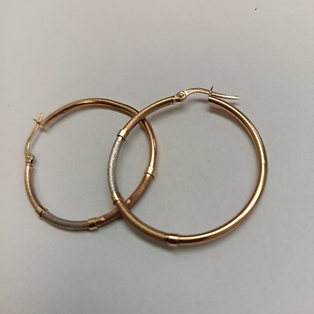 ARRACADAS PAR ORO COMBINADO 14 K 4 GRMS (SEMINUEVO)