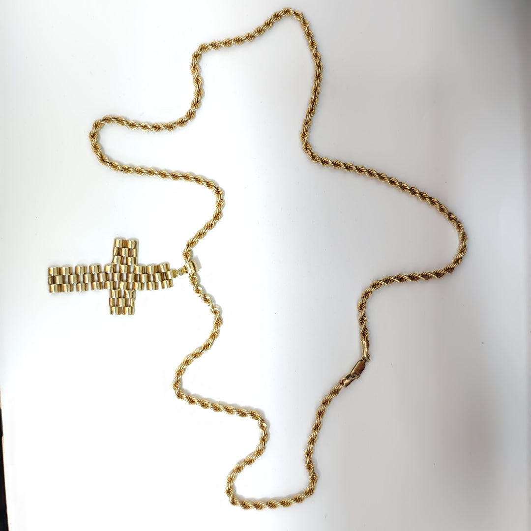 CADENA, CRUZ ORO 14 K 12.3 GRMS (SEMINUEVO)