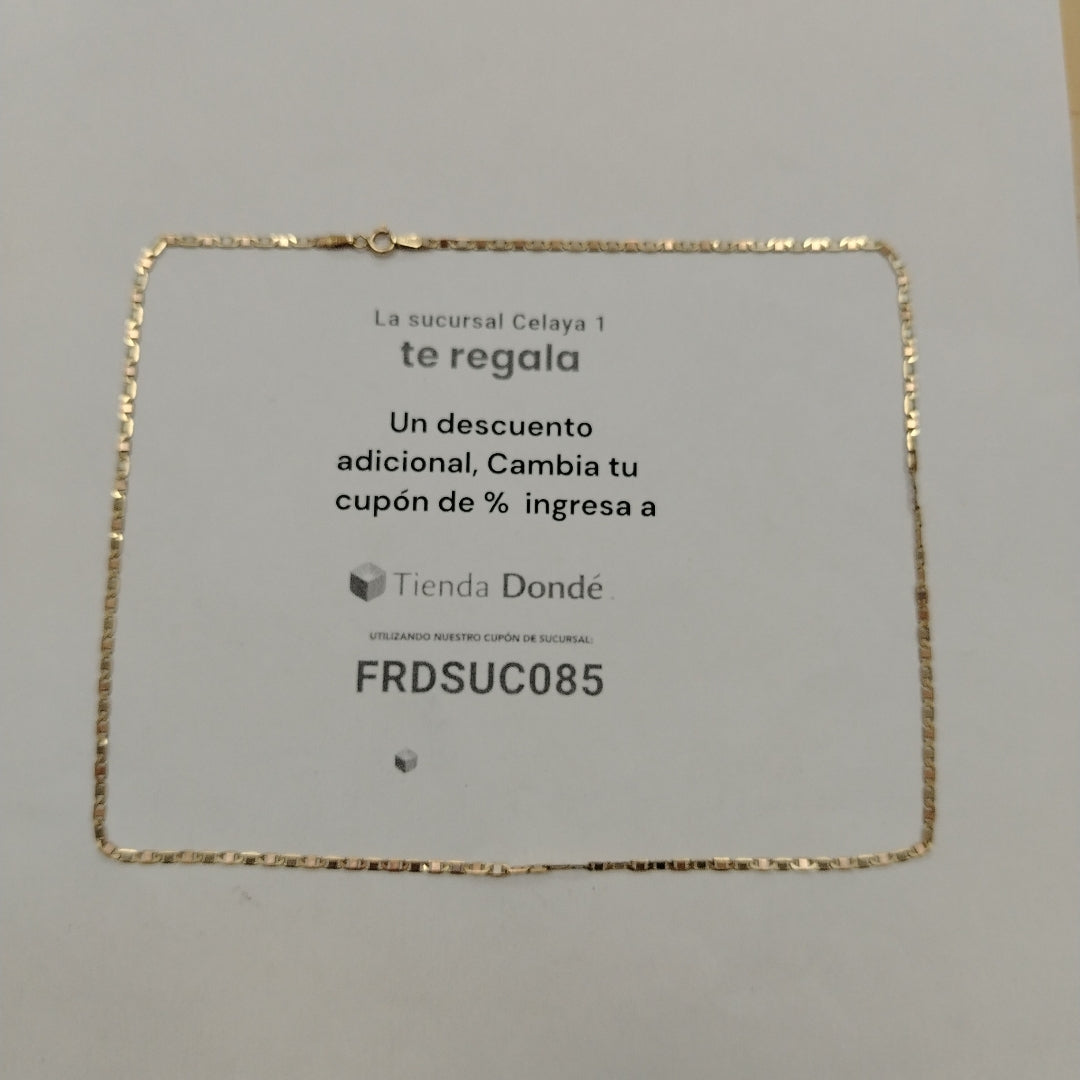 CADENA ORO, ORO COMBINADO 10 K 3.1 GRMS (SEMINUEVO)