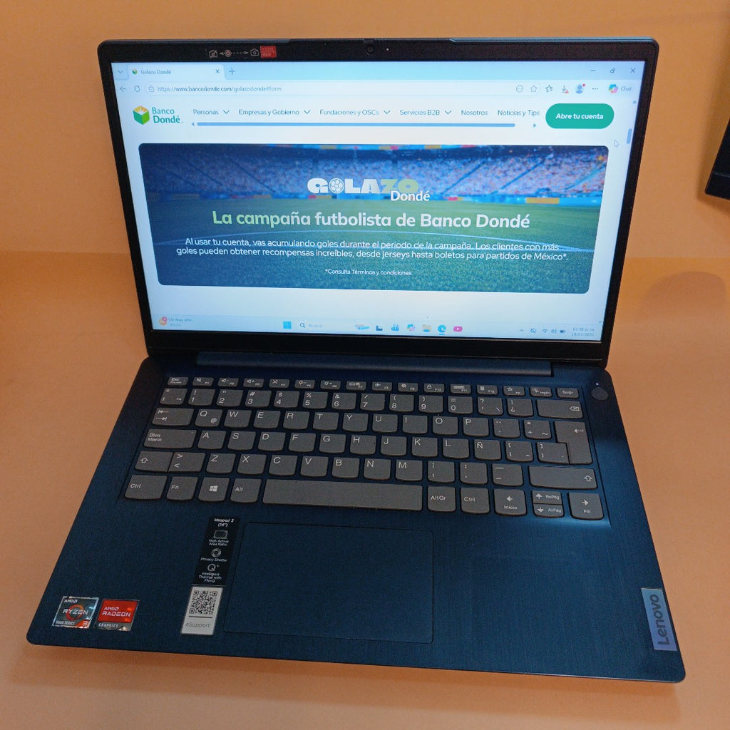 LAPTOP LENOVO IDEAPAD 3 14ALC6 (2022) 512 GB SSD 8 GB RAM (SEMINUEVO)