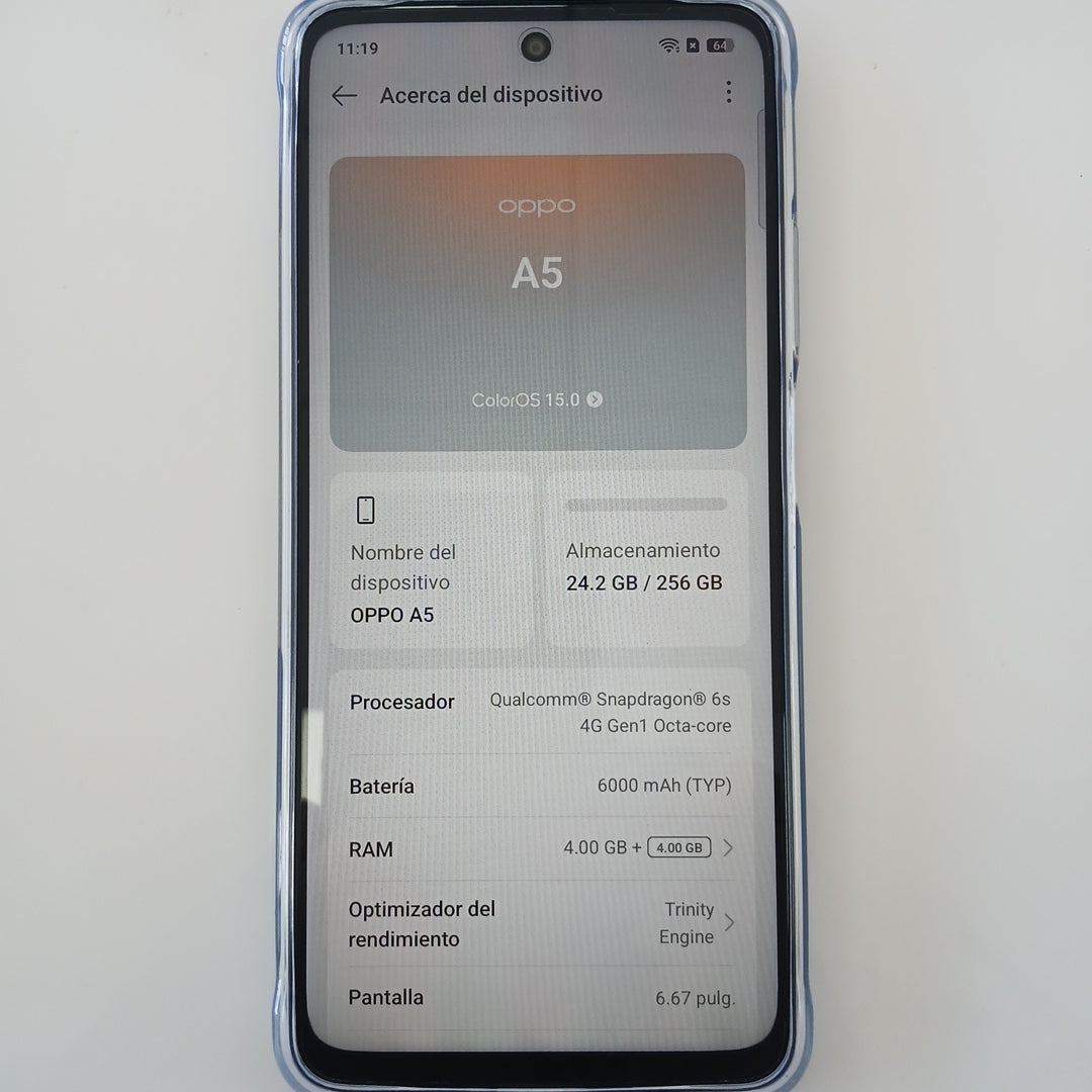 CELULAR OPPO  A5 CPH2727 (2025) 256 GB 4 GB RAM (SEMINUEVO)