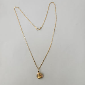 CADENA, MEDALLA RELIGIOSA ORO 10 K 3.4 GRMS (SEMINUEVO)