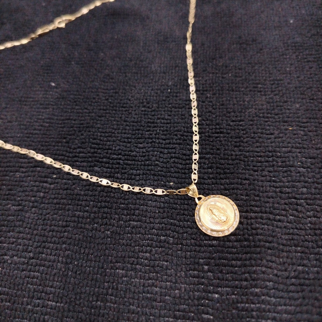 CADENA,MEDALLA RELIGIOSA ORO,ORO COMBINADO 10 K 3,70 GRMS (SEMINUEVO)