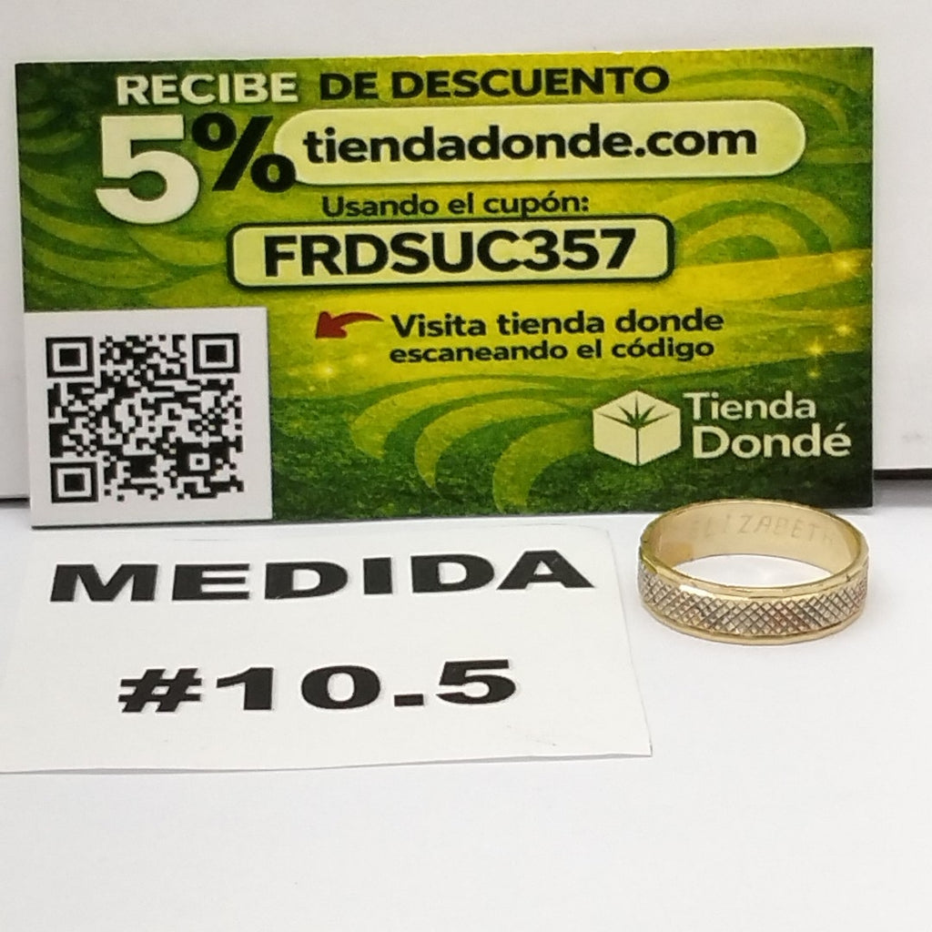 K1 4,70 GRMS 14 K ESPECIFICACIONES COMPLEMENTARIAS ARGOLLA GRABADA (SEMINUEVO)