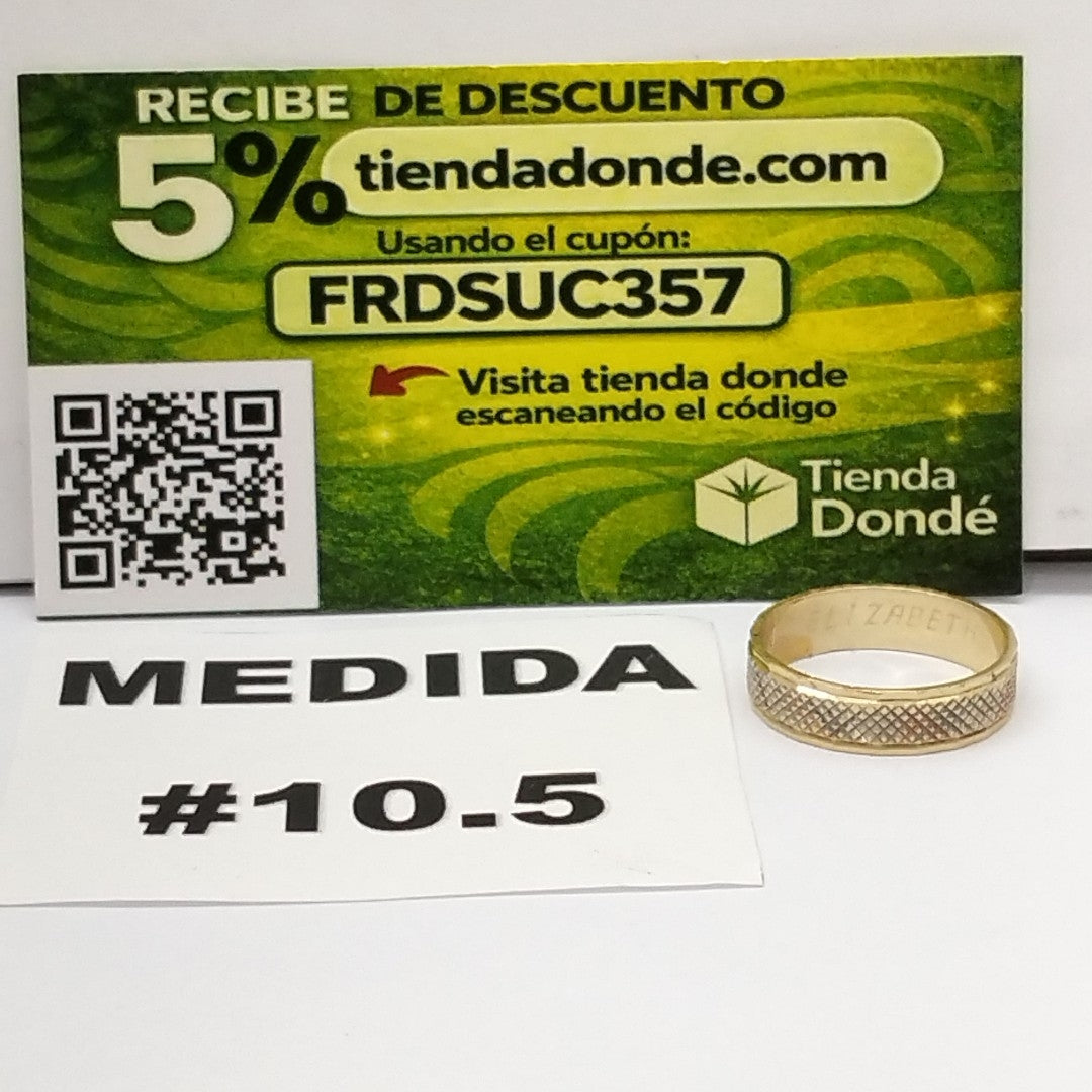 K1 4,70 GRMS 14 K ESPECIFICACIONES COMPLEMENTARIAS ARGOLLA GRABADA (SEMINUEVO)