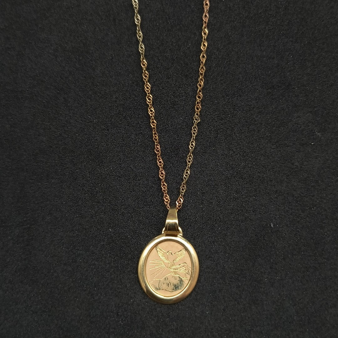 CADENA, DIJE ORO COMBINADO 10 K 1.9 GRMS (SEMINUEVO)