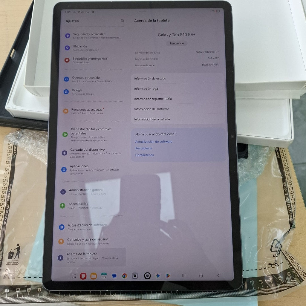 TABLETA SAMSUNG GALAXY TAB S10 FE+ SM-X620 (2025) 256 GB 12 GB RAM (SEMINUEVO)