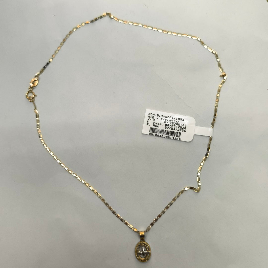 CADENA, MEDALLA RELIGIOSA ORO 10 K 1.7 GRMS (SEMINUEVO)