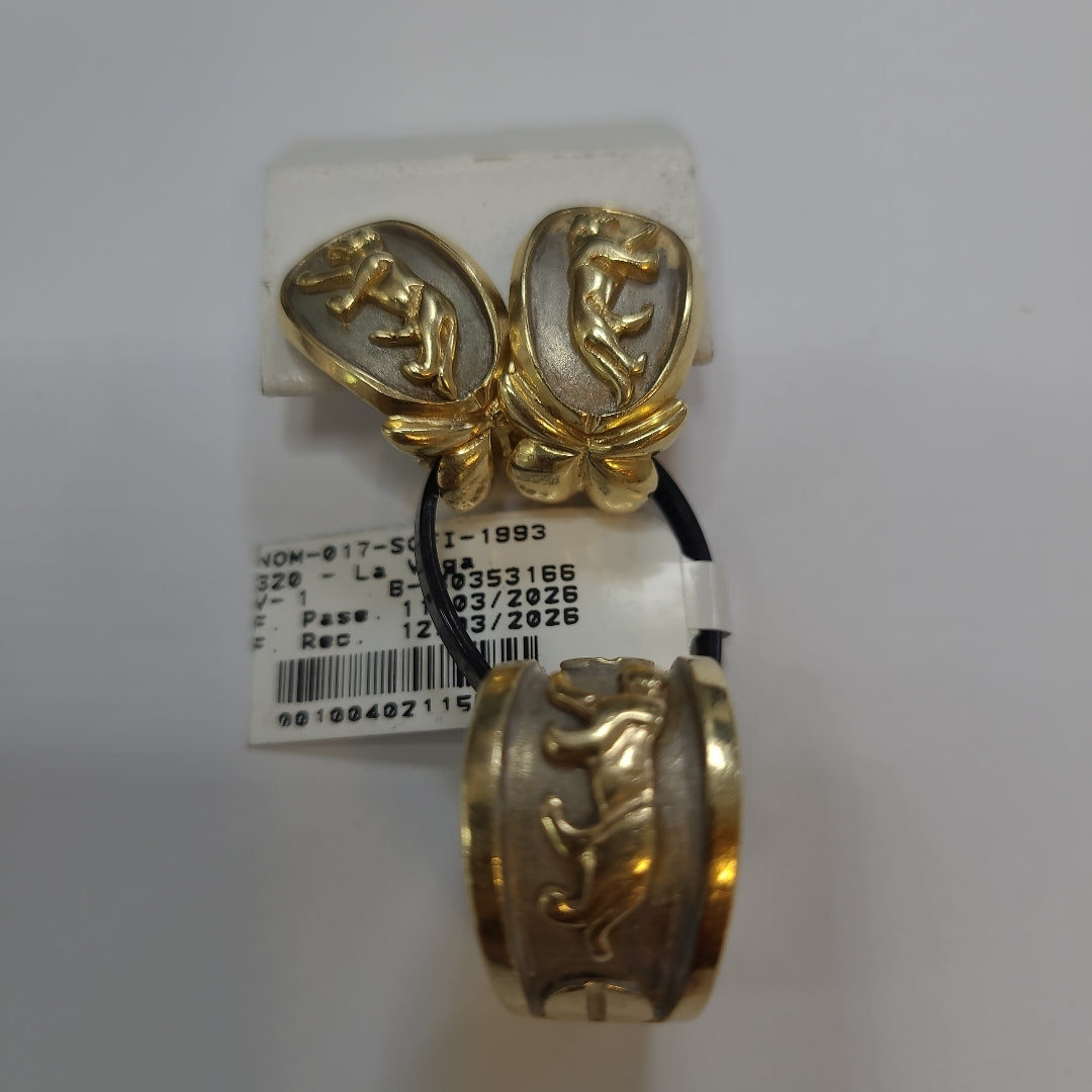 ANILLO,ARETES PAR ORO 14 K 19,20 GRMS (SEMINUEVO)