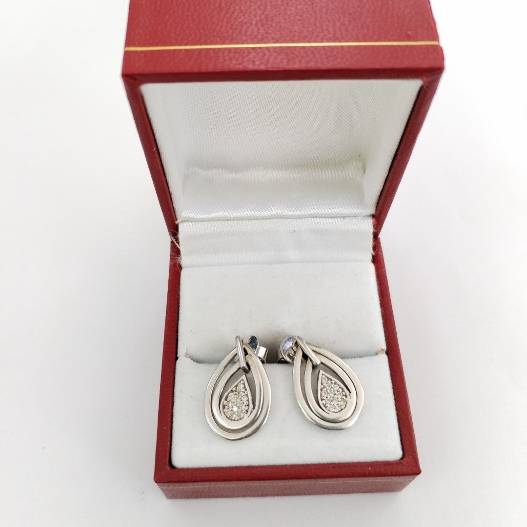 ARETES PAR ORO, ORO BLANCO 14 K 4.2 GRMS (SEMINUEVO)