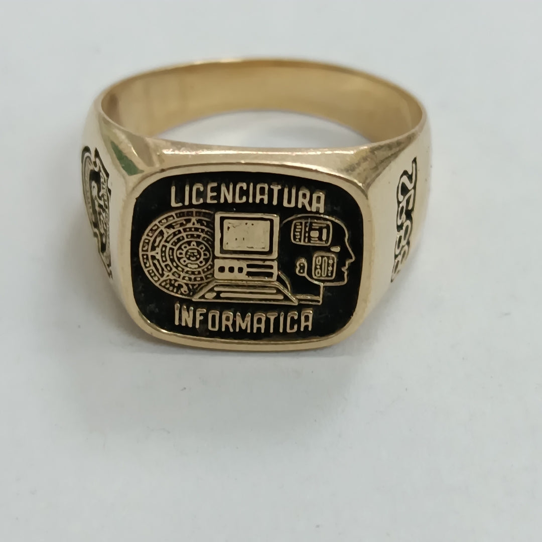 ANILLO DE GRADUACIÓN ORO 14 K 11 GRMS (SEMINUEVO)